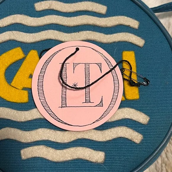 RARE LIMITED EDITION Olympia Le-Tan "Voyages" Caviar Clutch Capri Blue - Picture 6 of 6